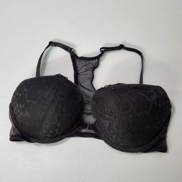 Victoria's Secret Other - Victoria Secret Women Bra 34C Black Push Up Lace Front Closure Racerback